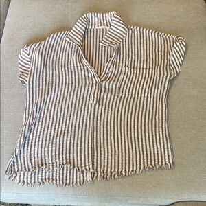 Millibon Brown and White Striped Shirt